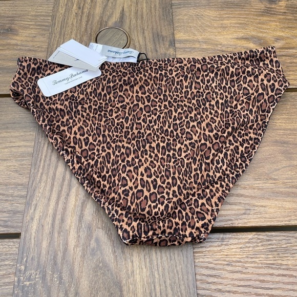 Tommy Bahama Hipster Bikini Bottom reversible leopard black size L - Picture 4 of 6
